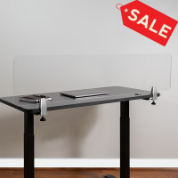 Flash Furniture BR-DDIA-30139-GG Clear Acrylic Desk Partition, 12